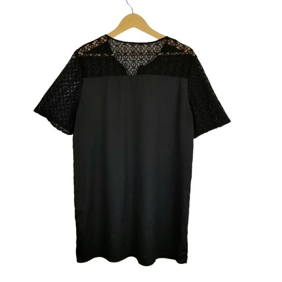 Avec Les Filles Black Lace Shoulder Shift Dress Size XL - Picture 5 of 9